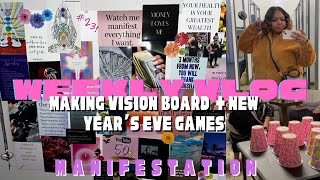 VLOG: Manifestation 🧘🏾‍♀️ make my vision board with me! + New Year’s Eve games
