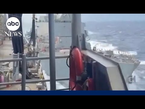 Video shows U.S. Navy ships colliding in the Caribbean
