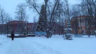 preview picture of video 'UKRAINE, Kiev: Парк Шевченко и КГУ, 22.12. 2013'