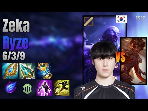 Zeka Mid Ryze vs Taliyah lol KR solo rank Full Game 15.17 | 제카 라이즈 vs 탈리야