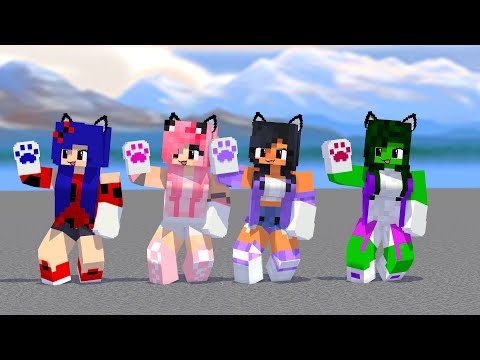 NEW SHUFFLE DANCE PAW DANCE CHALLENGE LADY BUG, APHMAU, SHE HULK AND KAWAII- MINECRAFT #Shorts