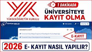 E KAYIT NASIL YAPILIR? (Elektronik Kayıt Nasil Yapilir?) Üniversite e 