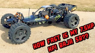 HOW FAST is my GAS Powered 7.5hp HPI BAJA 5B SS??