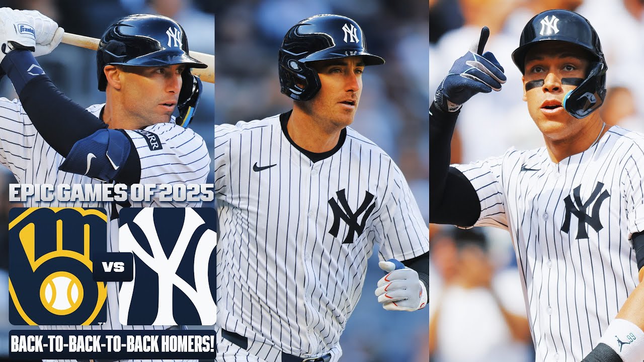FULL GAME: Yankees homer on first 3 pitches of the game, an MLB first! (Brewers vs. Yankees)