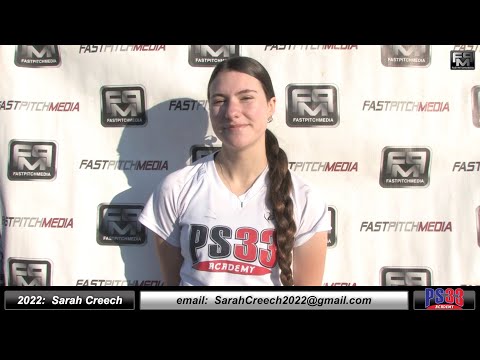 2022 Sarah Creech 4.3 GPA Athletic Outfielder Softball Skills Video - PS33 Academy