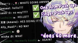 Chat goes 𝐰𝐢𝐥𝐝 when Claude did 60+ Push-ups LIVE【NIJISANJI EN Clip】
