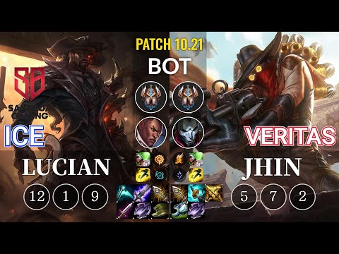 SB Ice Lucian vs Veritas Jhin Bot - KR Patch 10.21