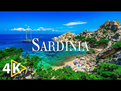 FLYING OVER SARDINIA (4K UHD) - Soothing Music Along With Beautiful Nature Video - 4K Video Ultra HD