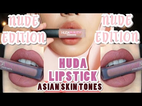 HUDA LIPSTICK LIQUID MATTE on Malaysian skin tones |NUDE EDITION