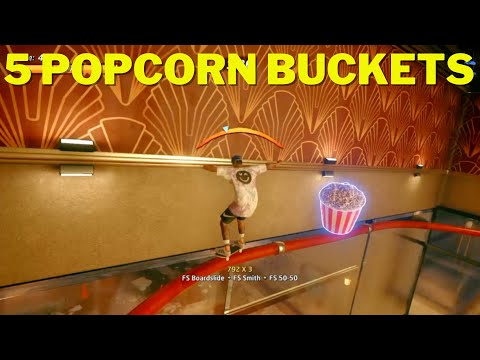 How to Collect 5 Popcorn Buckets Downtown Goal Challenge Tutorial - Tony Hawk's Pro Skater 1+2