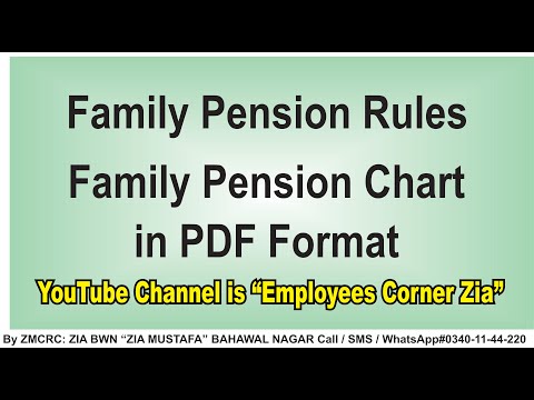 Family Pension Rules in Urdu | Family Pension Chart in PDF |Employees Corner Zia |