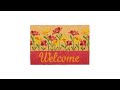 Fußmatte Kokos Welcome Blumen Orange - Rot - Gelb - Naturfaser - Kunststoff - 60 x 2 x 40 cm
