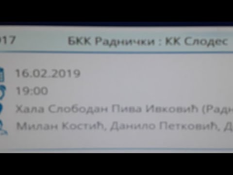 16.02.2019. 1MRL BKK Radnički vs Slodes uživo