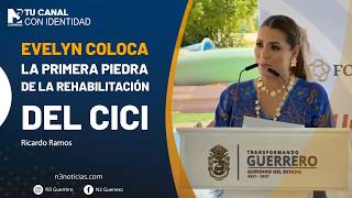 Evelyn coloca la primera piedra de la rehabilitación del CICI