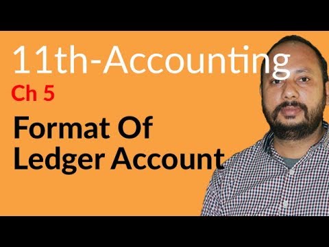 I.Com Part 1 Accounting, ch 5 - Format of Ledger Account - Inter part 1 Accounting