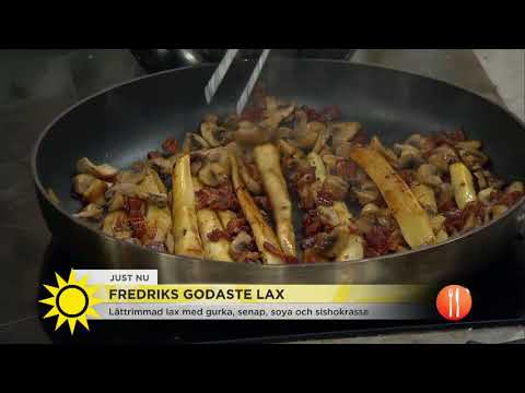 Krögaren Fredrik Eriksson bjuder på sin godaste lax och håller laxskola - Nyhetsmorgon (TV4)