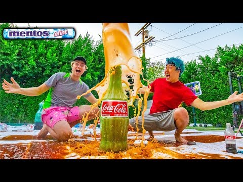 GIANT COKE AND MENTOS $10,000 EXPERIMENT!! Video