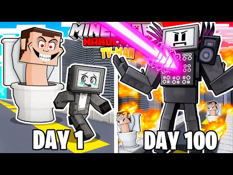 Misaki Gamer English - 🟥I Survived 100 Days as TV MAN in HARDCORE Minecraft!