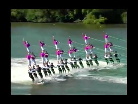 The World Famous Wonder Lake Water Ski Show Team Split The Dock PreFab Pyramid Act