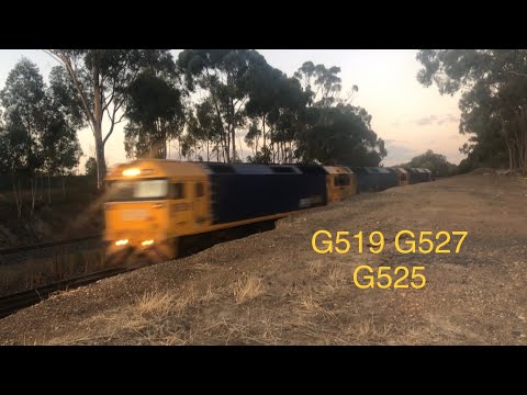 Pacific National 7CM6 Grain train With G519 G527 G525 At Seymour Loop.