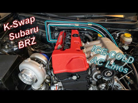K24 Swap BRZ Part 19 - Installing KPower A/C Lines