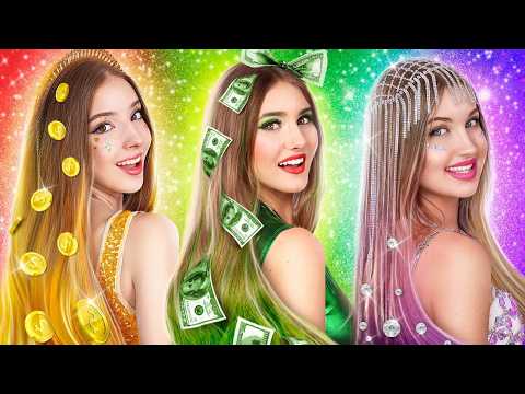 Wir haben Drillinge adoptiert! Gold-Mädchen vs Dollar-Mädchen vs Diamant-Mädchen