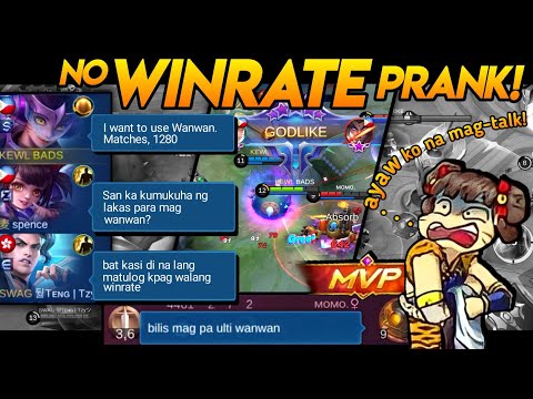 WANWAN HIGH MATCHES NO WINRATE PRANK! | AND DAMI DAMI NILANG TALK! - MLBB