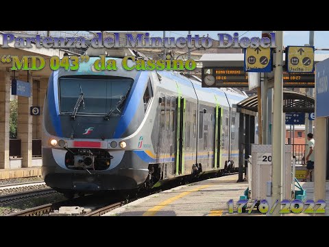 Partenza del Minuetto Diesel MD 043 da Cassino - 17 8 2022