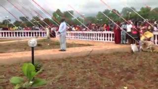 The joy of the unveiling of the the gaint crucifix