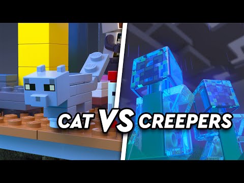 LEGO - Cat vs creepers! An explosive LEGO Minecraft story.