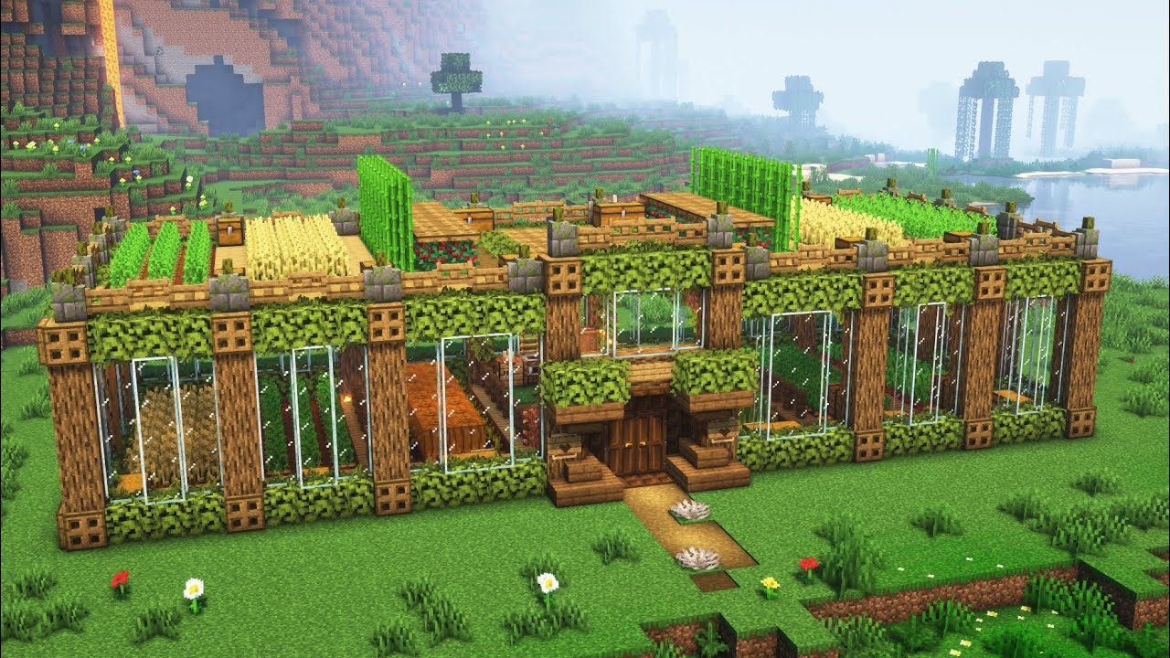 Minecraft How to Build a Large Greenhouse Minecraft Builders