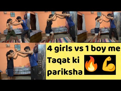 Subbmison Test of strength test fight challenge 4 girls vs 1 boy 