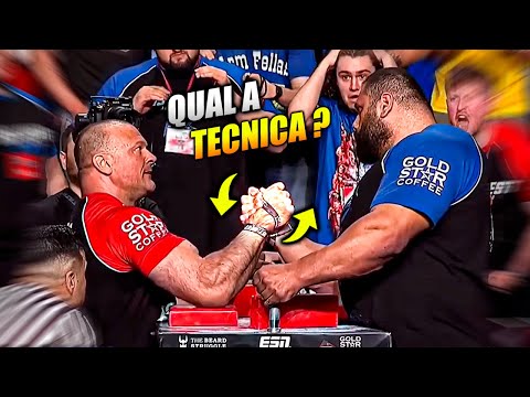 COMO SEGURAR UM CARA DE QUASE 200 QUILOS NA QUEDA DE BRAÇO!!!!