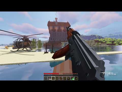 Destroying Pillager Castle Using Minecraft Modern Weapons and Missile Launcher 💥🚀