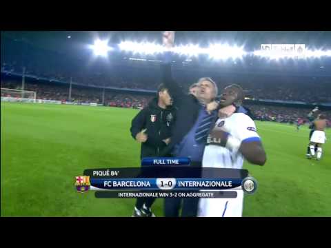 Jose Mourinho Celebration Barca-Inter 2-3 Agg.