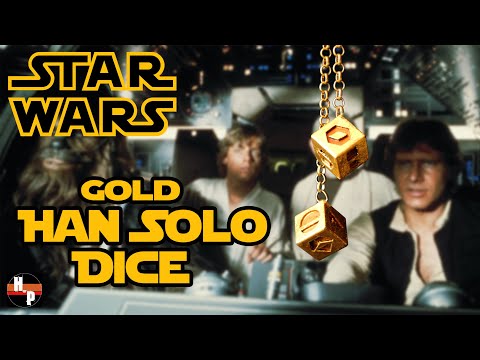 3D Printed Gold Han Solo Lucky Dice | STAR WARS 3D PRINT PROP