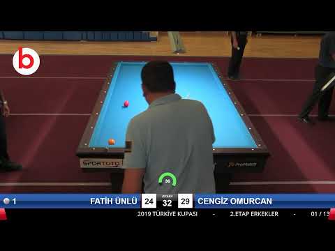 FATİH ÜNLÜ & CENGİZ OMURCAN Bilardo Maçı - 2019 TÜRKİYE KUPASI 2.ETAP ERKEKLER-6.ÖN ELEME