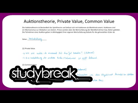 Auktionstheorie, Private Value, Common Value | Preistheorie