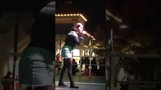 Ilianna Viramontes performs at tree lighting event
