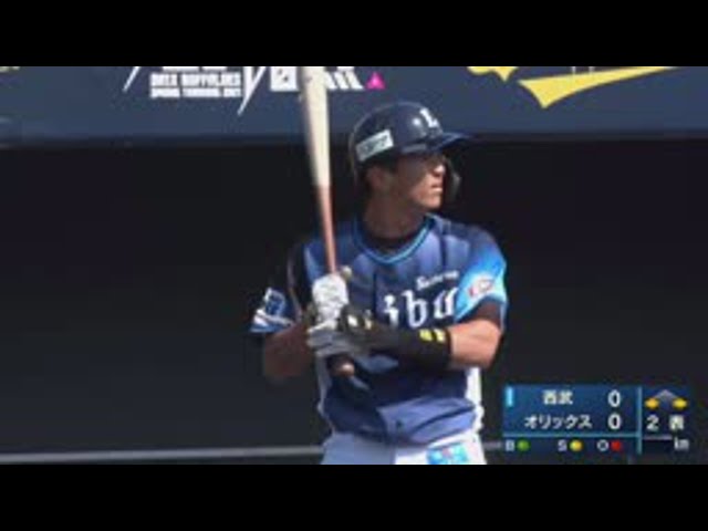 【2回表】ライオンズ・山田 三遊間をしぶとく抜ける先制タイムリーヒットを放つ!! 2021/2/24 B-L(MBG)