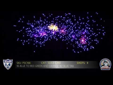 PSC166 9S Blue to Red Green and Orange w/ Blue Tail