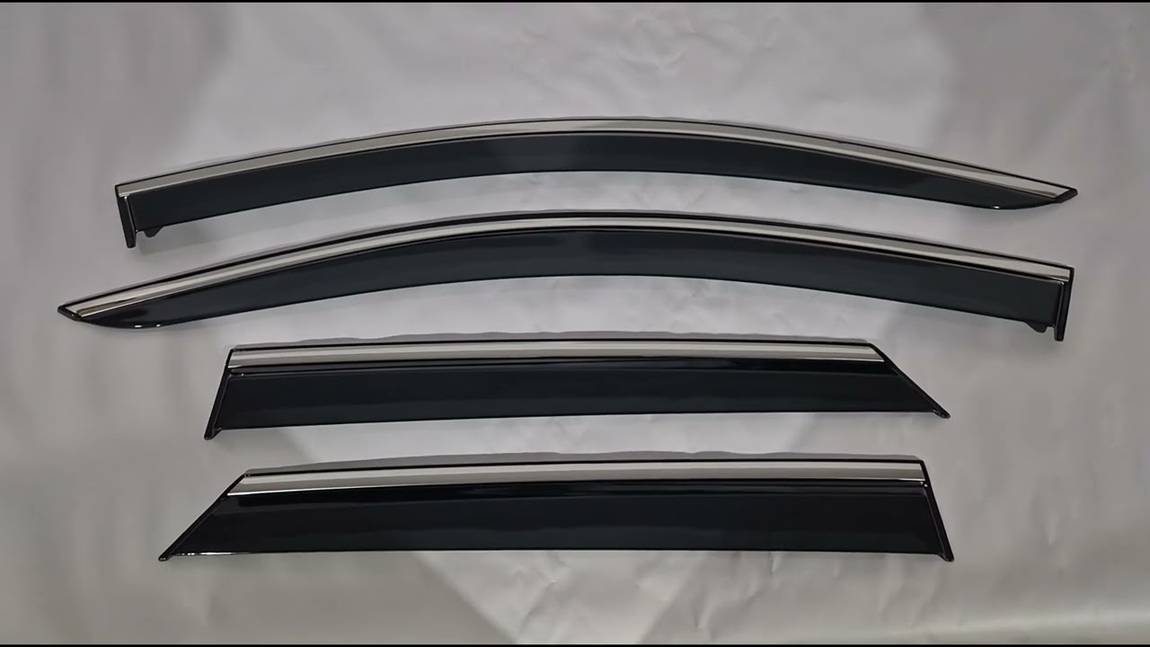 Ветровики с хромированным молдингом Niken Luxury (4 шт) Video 1