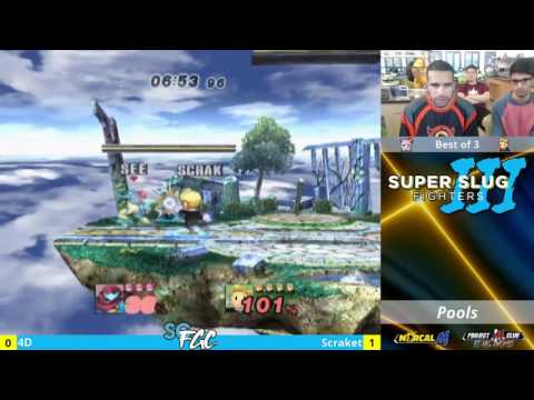 “Super Slug Fighters III” – 4D (Jiggs/Samus) v. Scraket (Lucas) – Pools