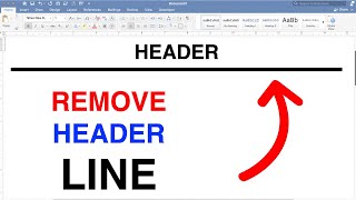 How to Remove Header line in Word