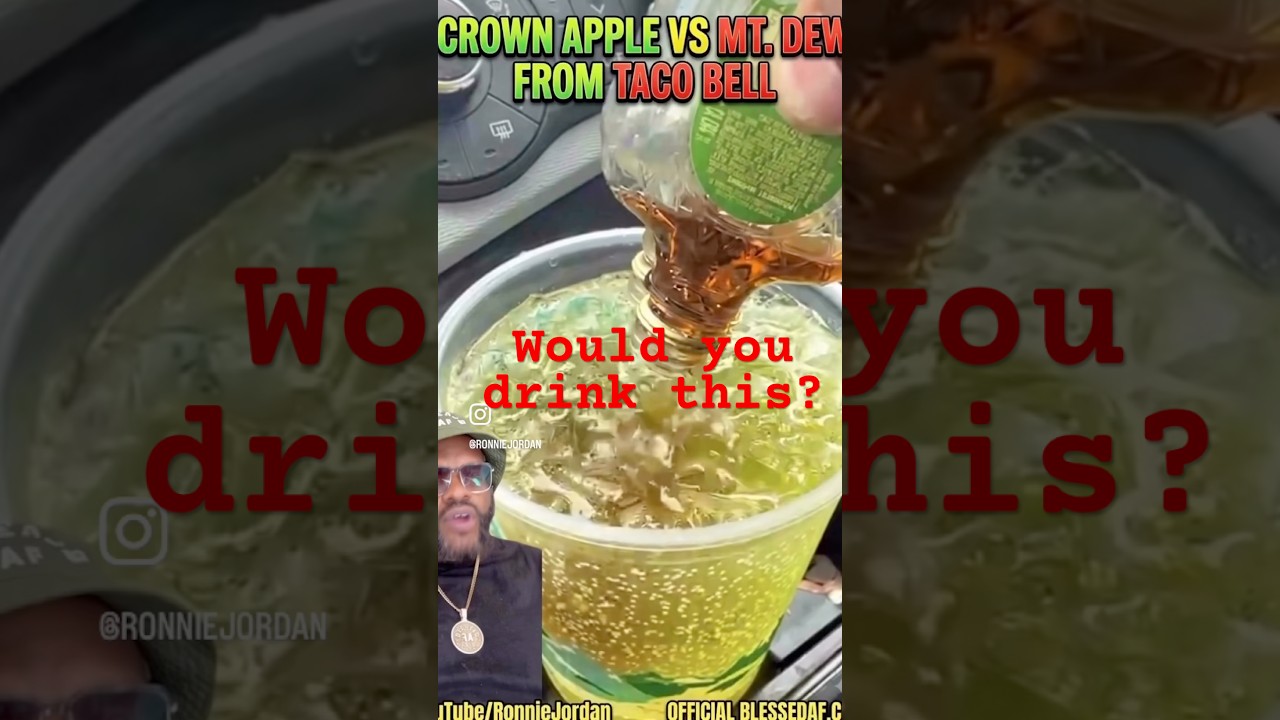 Would you drink this. CrowmApple vs Mt Dew from Taco Bell
