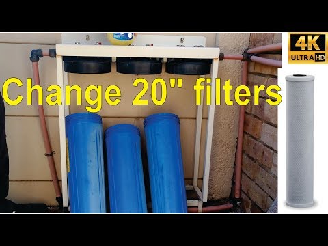How to replace 20 inch filters for a water filtration system.