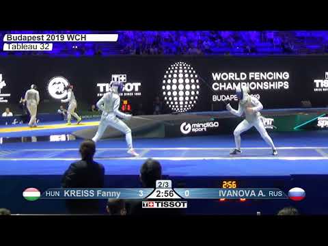 2019 243 T32 03 F F Individual Budapest HUN WCH BLUE IVANOVA RUS vs KREISS HUN