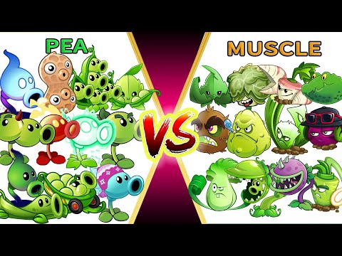 PvZ 2 Challenge - MUSCLE Team Vs PEASHOOTER Team - Which Team Plant Will Win ? - Plant Vs Plant