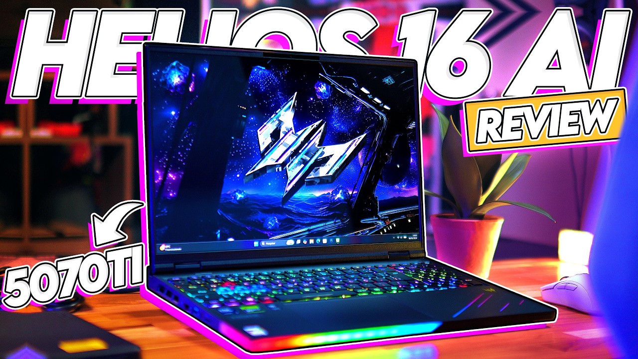 Miniatura da avaliação em vídeo de Notebook Gamer Acer Predator Helios Neo PHN16-73-76H8 Intel Core Ultra 7 RTX 5070