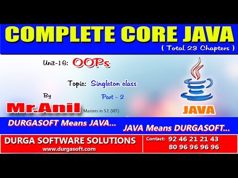 Core Java Oops Singleton Class Part 2